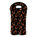 White And Brown Eagle Pattern Print Double Neoprene Wine Tote