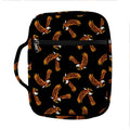 White And Brown Eagle Pattern Print Front Pocket Bible Bag