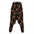 White And Brown Eagle Pattern Print Hammer Pants