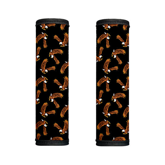 White And Brown Eagle Pattern Print Handle Covers