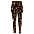White And Brown Eagle Pattern Print High-Waisted Pocket Leggings