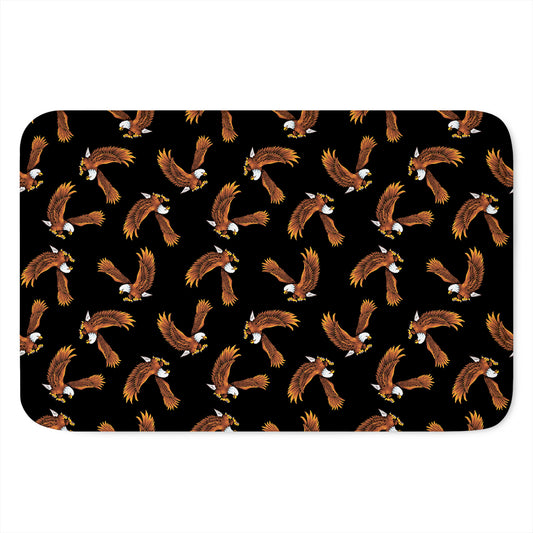 White And Brown Eagle Pattern Print Indoor Door Mat