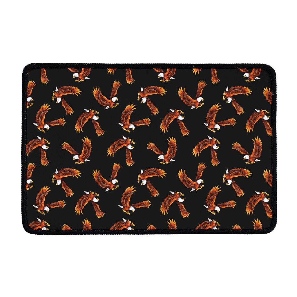 White And Brown Eagle Pattern Print Kitchen Mat