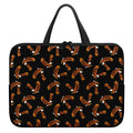 White And Brown Eagle Pattern Print Laptop Sleeve With Handle