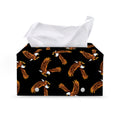 White And Brown Eagle Pattern Print Leather Tissue Box Cover