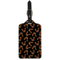 White And Brown Eagle Pattern Print Luggage Tag