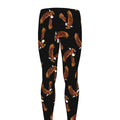 White And Brown Eagle Pattern Print Men's Leggings