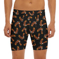White And Brown Eagle Pattern Print Men's Long Boxer Briefs