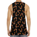 White And Brown Eagle Pattern Print Men's Muscle Tank Top