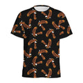 White And Brown Eagle Pattern Print Men's Athletic T-Shirt