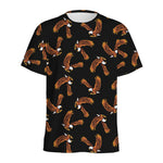 White And Brown Eagle Pattern Print Men's Sports T-Shirt