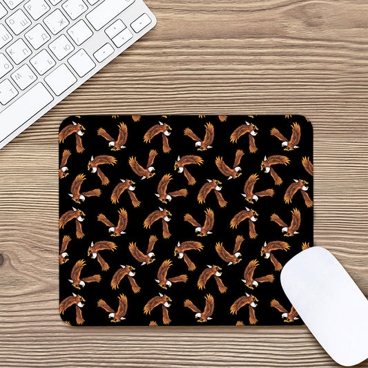 White And Brown Eagle Pattern Print Mouse Pad