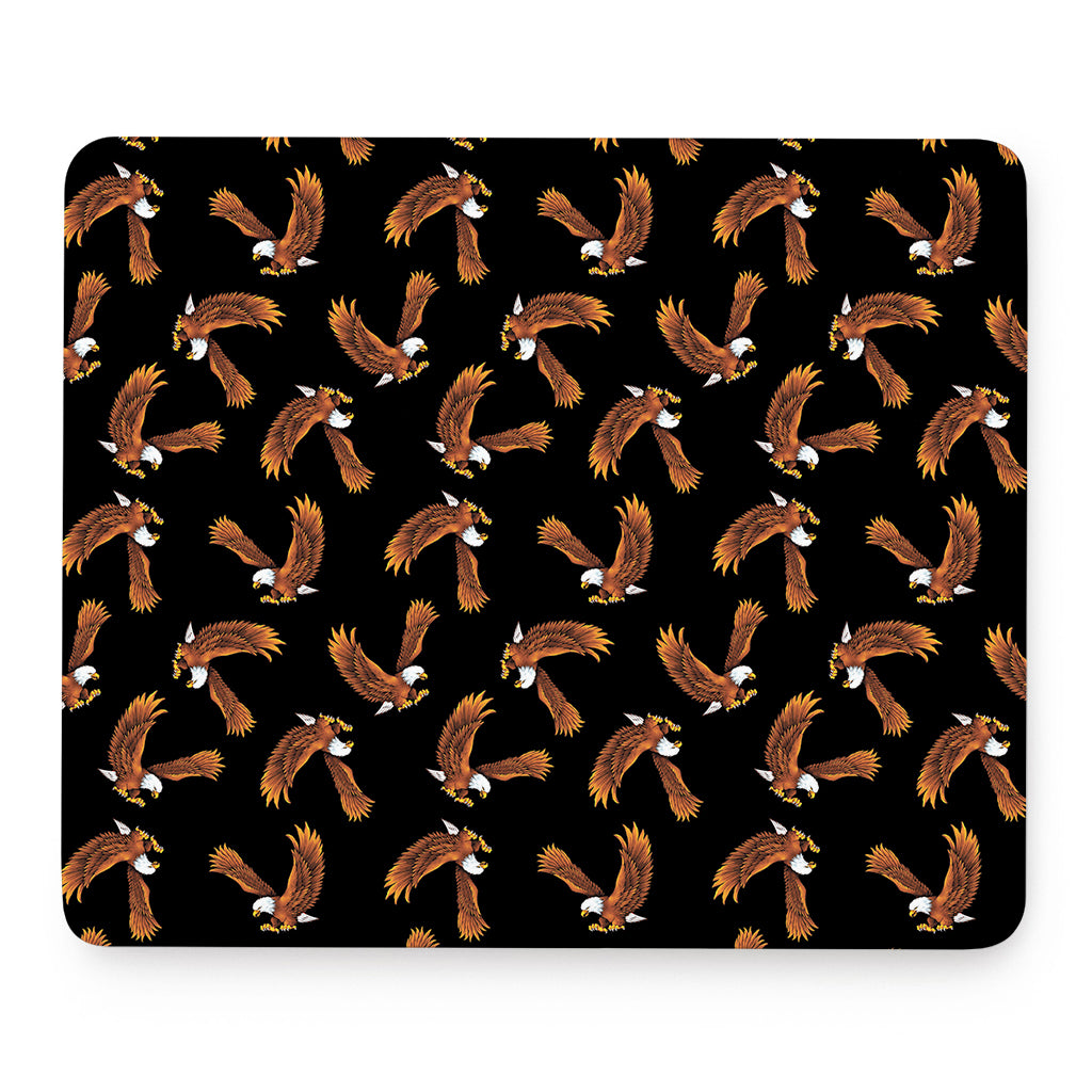 White And Brown Eagle Pattern Print Mouse Pad