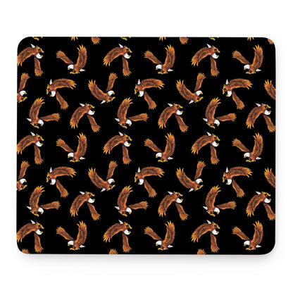 White And Brown Eagle Pattern Print Mouse Pad