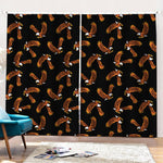 White And Brown Eagle Pattern Print Pencil Pleat Curtains