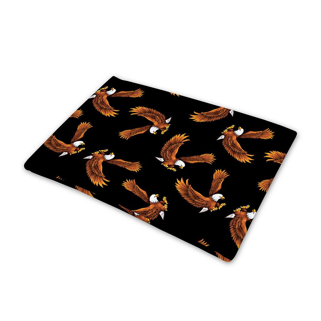 White And Brown Eagle Pattern Print Pet Cooling Mat Cover