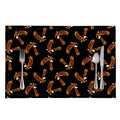White And Brown Eagle Pattern Print Placemat