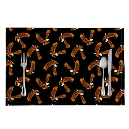 White And Brown Eagle Pattern Print Placemat