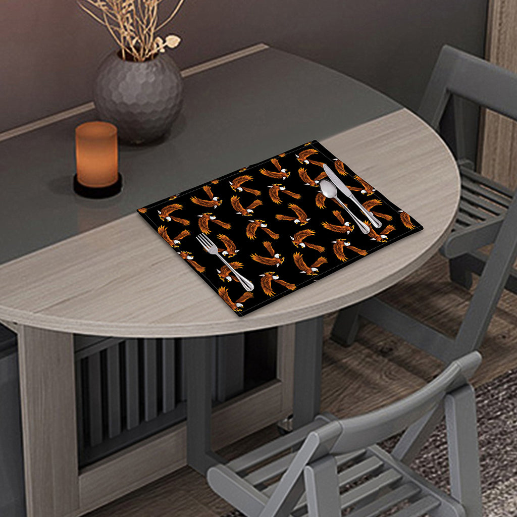 White And Brown Eagle Pattern Print Placemat
