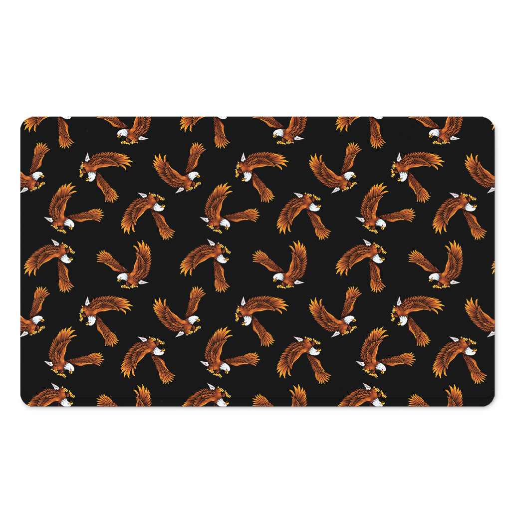 White And Brown Eagle Pattern Print Polyester Doormat