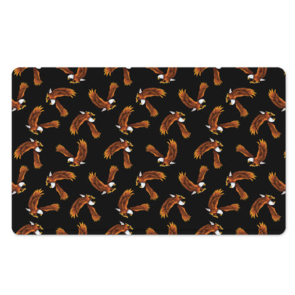 White And Brown Eagle Pattern Print Polyester Doormat