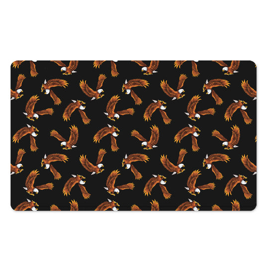 White And Brown Eagle Pattern Print Polyester Doormat