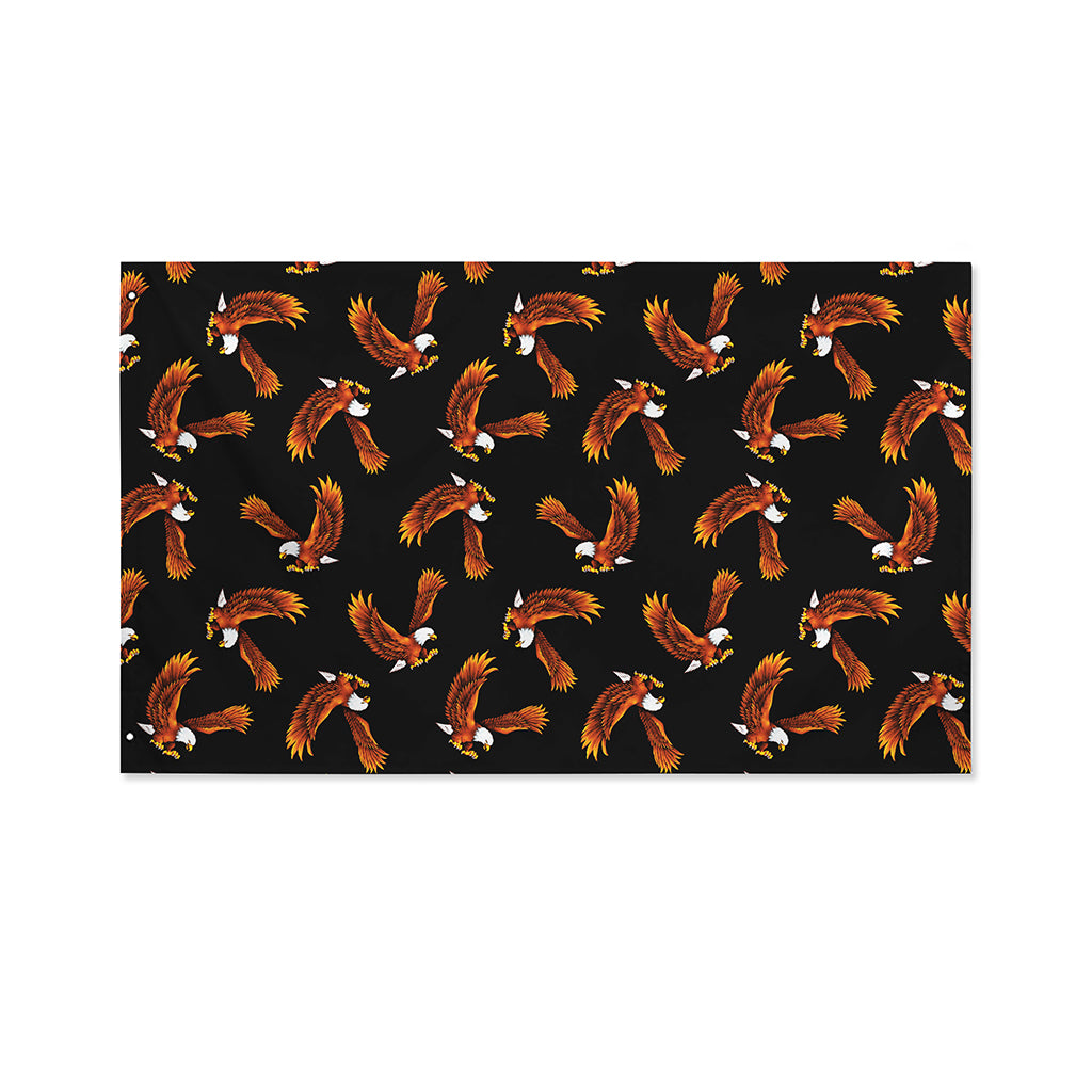 White And Brown Eagle Pattern Print Polyester Flag