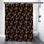 White And Brown Eagle Pattern Print Premium Shower Curtain