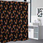 White And Brown Eagle Pattern Print Premium Shower Curtain