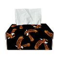 White And Brown Eagle Pattern Print Rectangle Tissue Box Cover