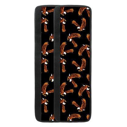 White And Brown Eagle Pattern Print Refrigerator Handle Covers