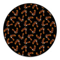 White And Brown Eagle Pattern Print Round Floor Mat