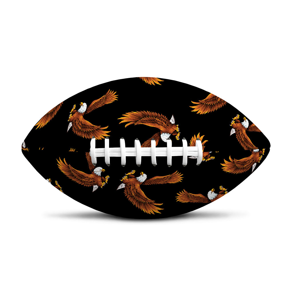 White And Brown Eagle Pattern Print Rugby Ball