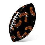 White And Brown Eagle Pattern Print Rugby Ball