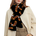 White And Brown Eagle Pattern Print Scarf