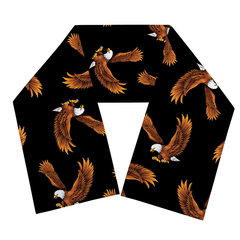 White And Brown Eagle Pattern Print Scarf