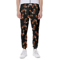 White And Brown Eagle Pattern Print Joggers