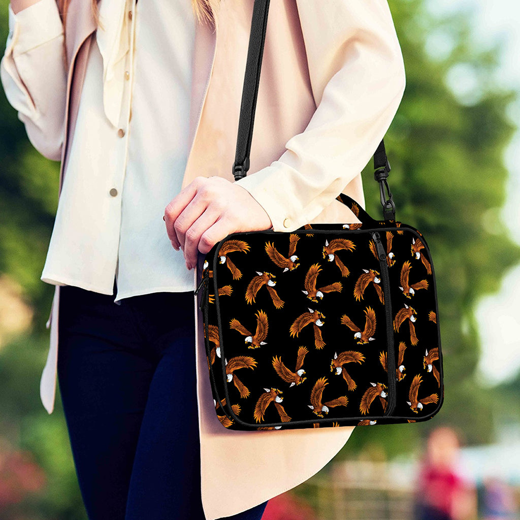 White And Brown Eagle Pattern Print Shoulder Strap Bible Bag