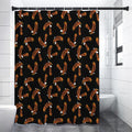 White And Brown Eagle Pattern Print Shower Curtain