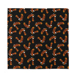 White And Brown Eagle Pattern Print Silk Bandana