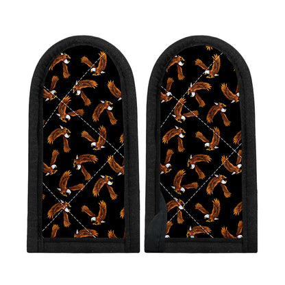 White And Brown Eagle Pattern Print Skillet Handle Cover
