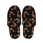 White And Brown Eagle Pattern Print Slippers