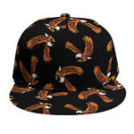 White And Brown Eagle Pattern Print Snapback Cap