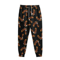 White And Brown Eagle Pattern Print Sweatpants
