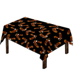 White And Brown Eagle Pattern Print Tablecloth