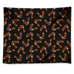 White And Brown Eagle Pattern Print Tapestry