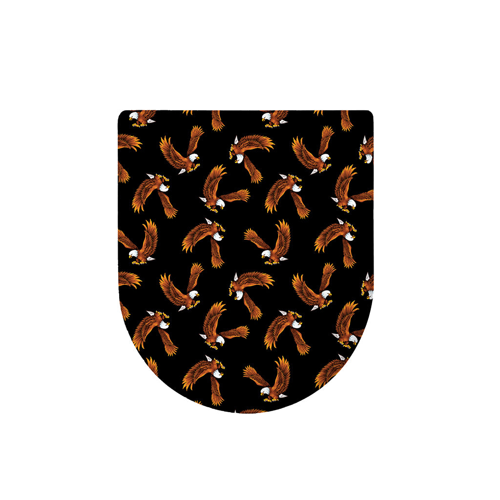 White And Brown Eagle Pattern Print Toilet Lid Cover