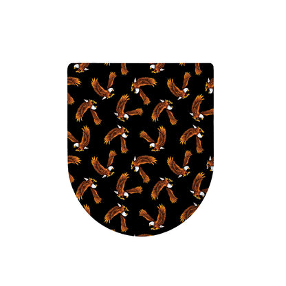 White And Brown Eagle Pattern Print Toilet Lid Cover