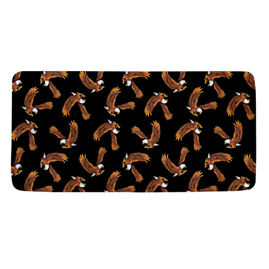White And Brown Eagle Pattern Print Towel