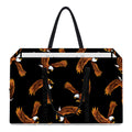 White And Brown Eagle Pattern Print Utility Tote Bag